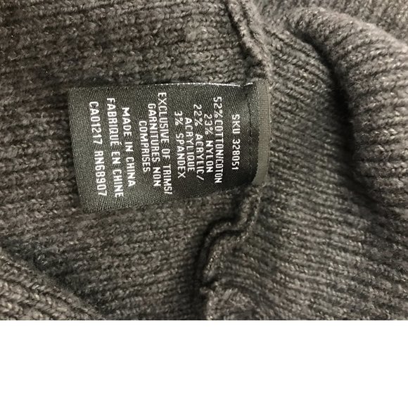 Le Chateau Turtleneck Cowlneck Sweater Knit Dress Grey NWT - Picture 6 of 6